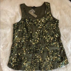 NWT J.Crew sequin tank Sz 0